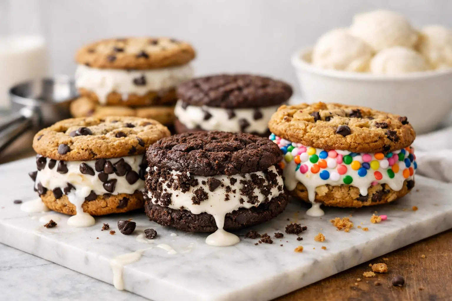 Cookie Ice Cream Sandwiches Worth the Mess